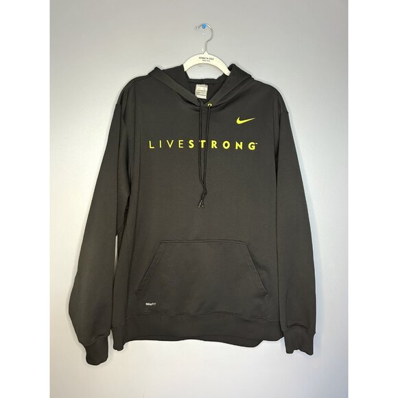 Nike Livestrong Hoodie Mens XL Therma Fit Pullover Sweatshirt Athletic Training - Picture 1 of 12